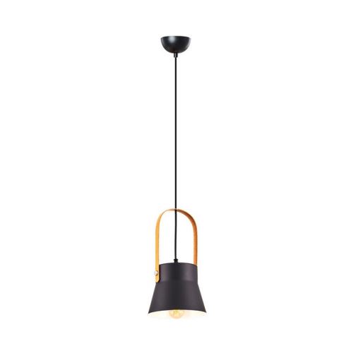 HOMEMANIA Lampe à Suspension Buck Chandelier - de Plafond - Noir, Bois en Métal, 16 x 16 x 120 cm, 1 x E27, Max 40W