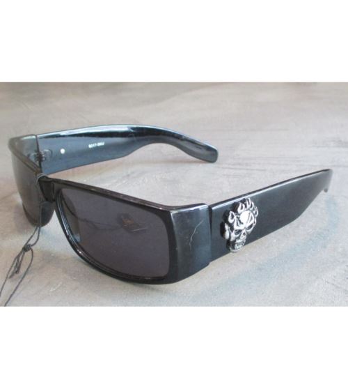 lunette de soleil crane flammes vertical en relief biker homme rock