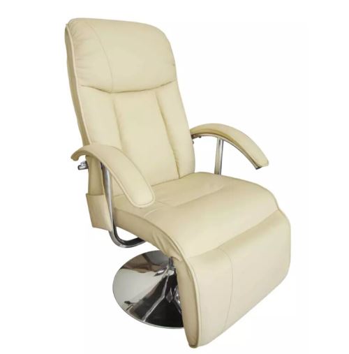 OHP Fauteuil de massage électrique Cuir artificiel Crème