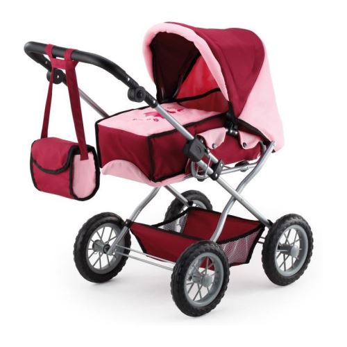 BAYER Grande Poussette Landau Pour Poupée Combi Bordeaux - - Réglable - 75 Cm