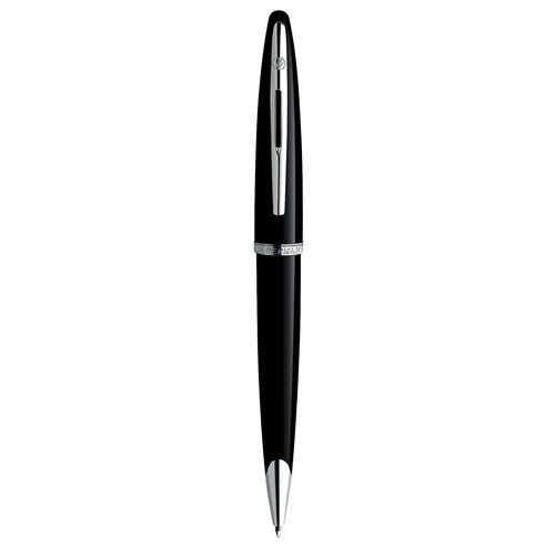 Waterman Carène Stylo Bille, Noir Brillant, Recharge Bleue Pointe Moyenne, Coffret Cadeau