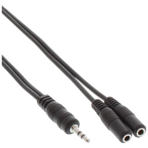 Câble jack Y, InLine®, 3,5mm jack à 2x 3,5mm jack femelle, Stéréo, 1m