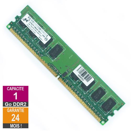 Barrette Mémoire 1Go Ram Ddr2 Micron Mt8Htf12864Ay-800J1 Dimm Pc2-6400U 1Rx8