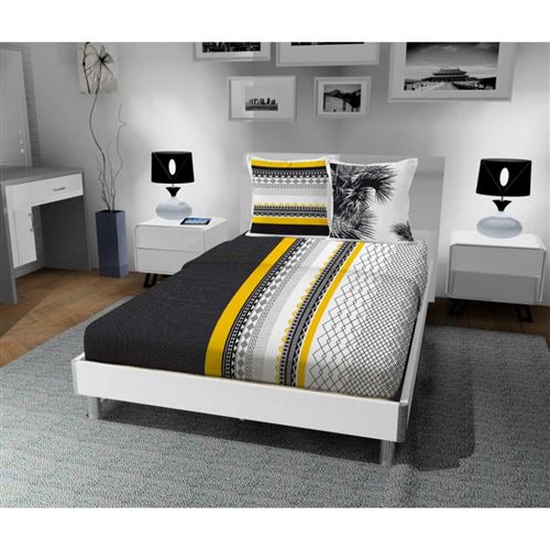 Parure de drap 240X290 cm en coton 57 Fils PISE blanc par Soleil d'ocre