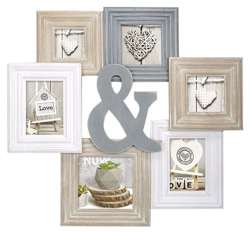 Zep TY1453 Chambord Multi Vues pour 6 Photos Bois Beige/Blanc/Bleu