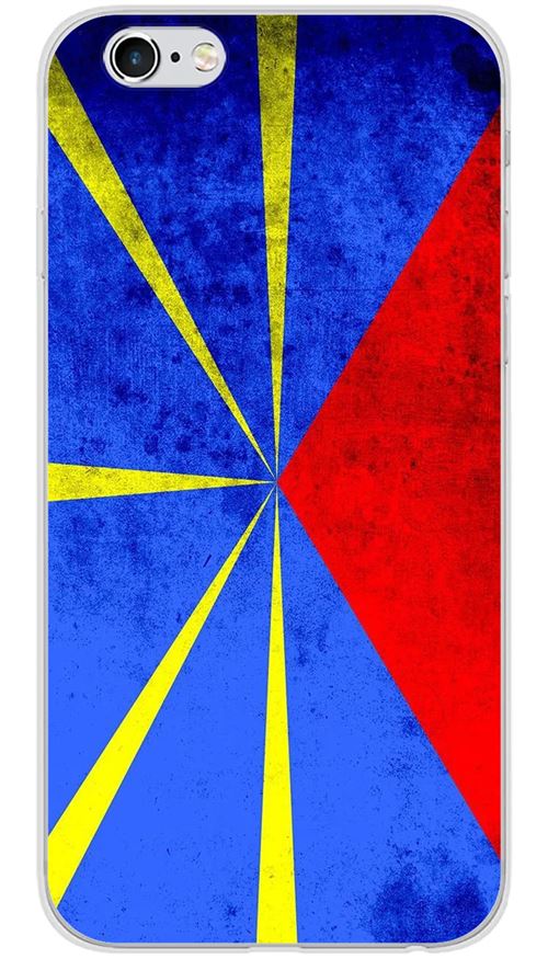 Coque en silicone imprimée compatible iPhone 6 Plus iPhone 6S Plus Drapeau La Réunion
