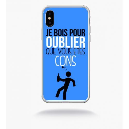 Coque je bois pour oublier que vous etes con 12 compatible apple iphone x bord transparent