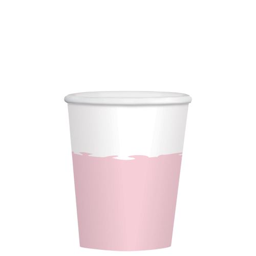 Amscan tasses de fête 250 ml carton rose/blanc 8 pièces