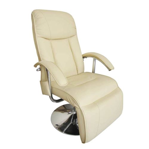 Vidaxl fauteuil de massage &eacute;lectrique cuir artificiel cr&egrave;me 240065