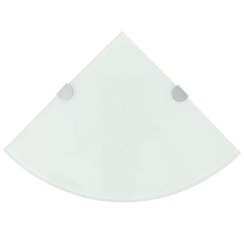vidaXL Étagère de coin avec supports chromés Verre Blanc 25 x 25 cm243858