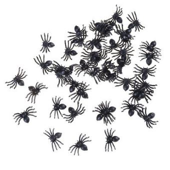 Téléchargement gratuit Images 50pcs Petit Plastique Noir Faux Araignee Jouets Halloween Drole dernière par