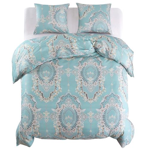 vidaXL Jeu de housse de couette 3 pcs Classique 200x200/60x70 cm Bleu