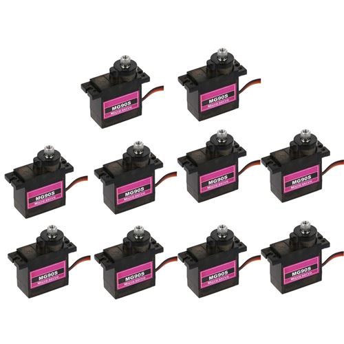 Servo MG90S Micro Métal 10 pièces pour hélicoptère RC / bateau / voiture