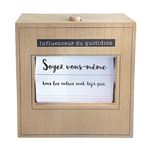 Boîte à Message The Home Deco Factory 25 Citations du Jour Naturel 18 cm