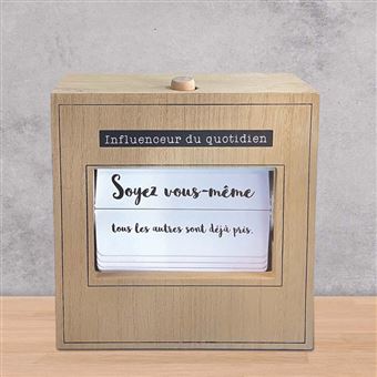 Boîte à Message The Home Deco Factory 25 Citations du Jour Naturel 18 cm