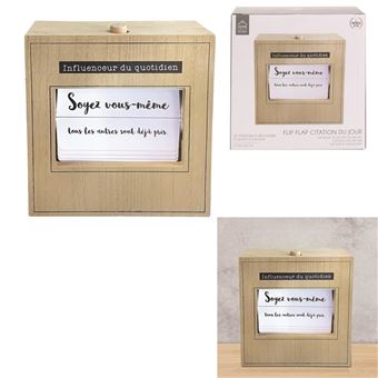 Boîte à Message The Home Deco Factory 25 Citations du Jour Naturel 18 cm
