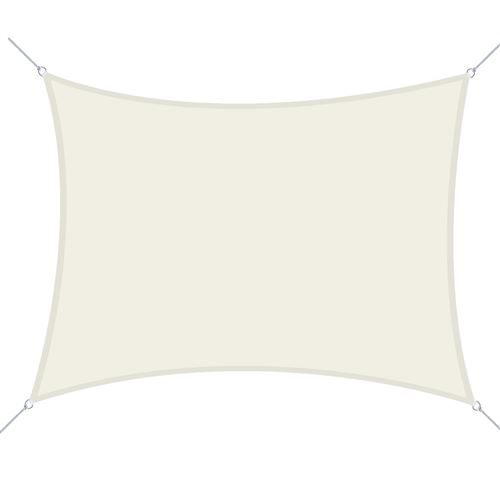 Voile d'ombrage rectangulaire 6L x 4l m polyester imperméabilisé haute densité 160 g/m² crème