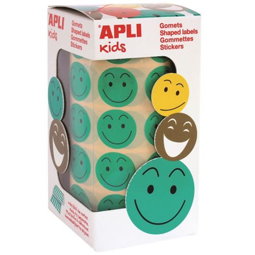 Rouleau de gommettes - Sourire Vert - 900 pcs