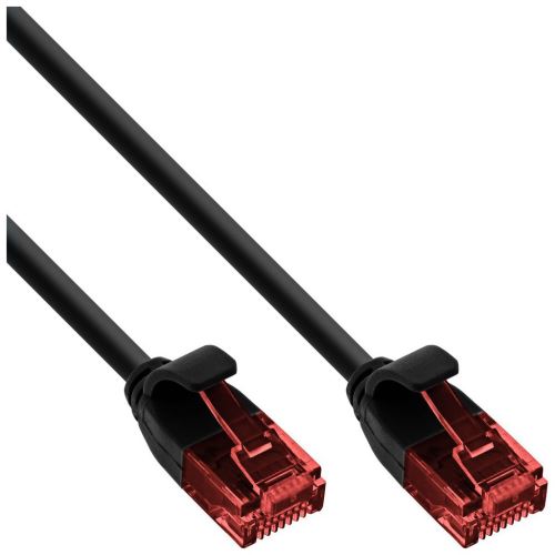 Câble Patch InLine® Slim, U / UTP, Cat.6, noir, 2,5m