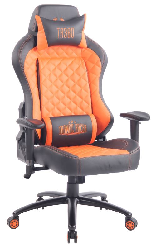 Fauteuil de Bureau / Chaise Gaming Rapid en Similicuir - Couleur Noir/Orange