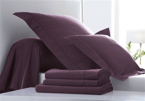 Taie d'oreiller Satin BLANC DES VOSGES - Cassis - 65 x 65 cm