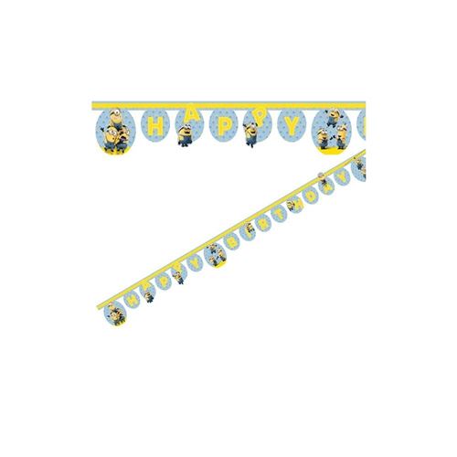 Universel 55560 Lovely Minions Décoration de fête Bannière Joyeux anniversaire