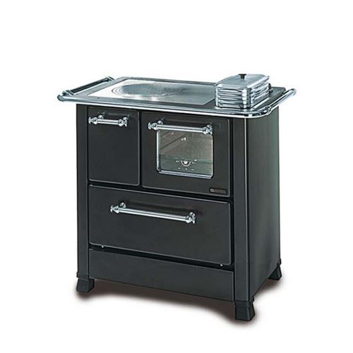 Nordica Poêle à bois avec four 9.1 kW en acier couleur anthracite Romantica