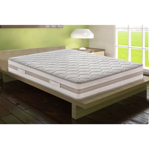 Matelas 90x200 à ressorts ensachés indépendant à 9 zones et mémoire de forme avec revêtement amovible haut 25 cm 'parigi'