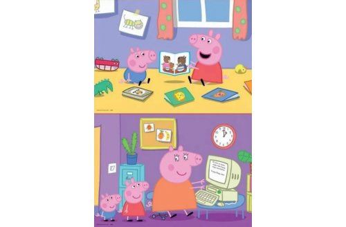 Puzzle Peppa Pig : Peppa Le Cochon Fait De Ordinateur / Dans Sa Chambre 2 X 20 Pièces Educa 18087 - vue 2