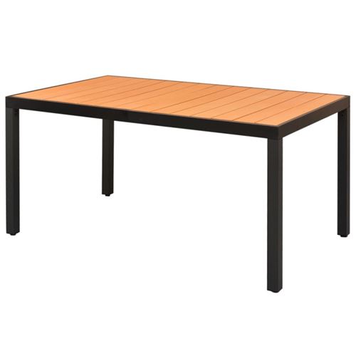 Vidaxl Marron Table De Jardin 150 X 90 X 74 Cm Aluminium Et Wpc