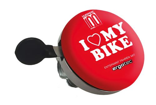 Ergotec sonnette pour bicyclette I Love my Bike60 mm rouge