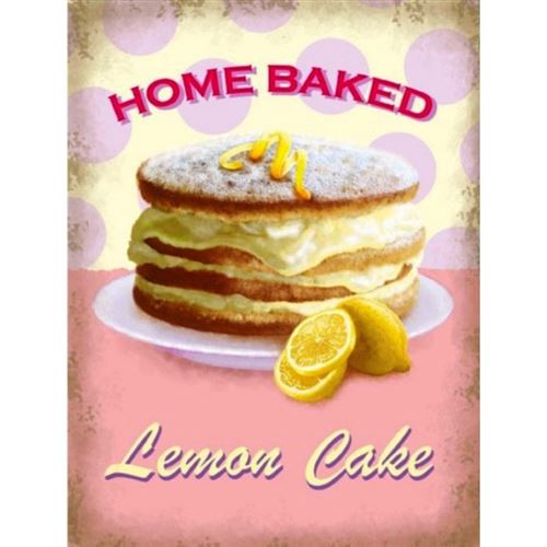 plaque gateau home baked lemon cake citron tole deco cuisine