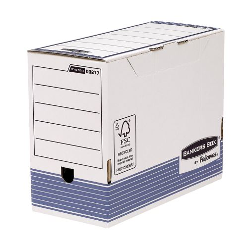 Fellowes 0027701 Boite d'Archives Banker Box System A4 Montage Automatique - Dos de 15cm Bleu (Lot de 10)