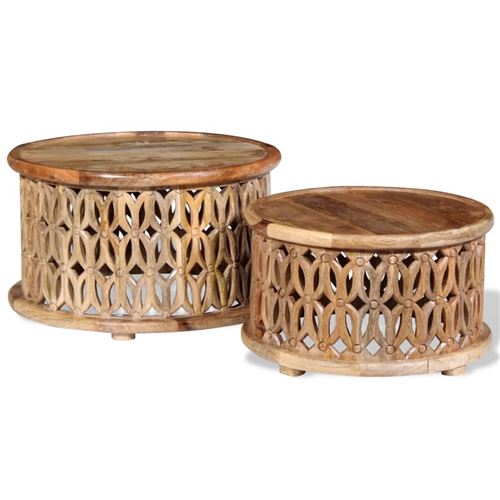 vidaXL Ensemble de table basse 2 pcs Bois de manguier massif