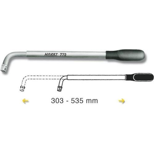 Radmutternschlüssel 722 12,5 mm(1/2 Zoll) L.min.303mm L.max.535mm HAZET