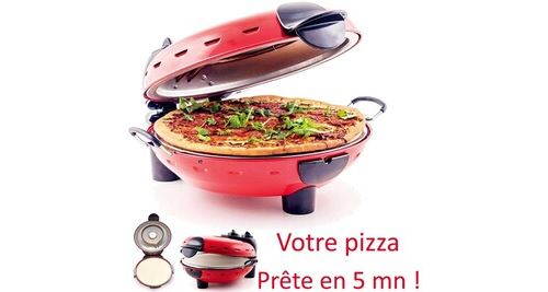 Mini Four à pizza cuisson rapide express prête en 5 minutes portable viande poisson panini pierre ignifuge amovible poignée