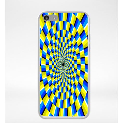 Coque Effet D'optique Jaune Et Bleu Compatible Iphone 5c Transparent