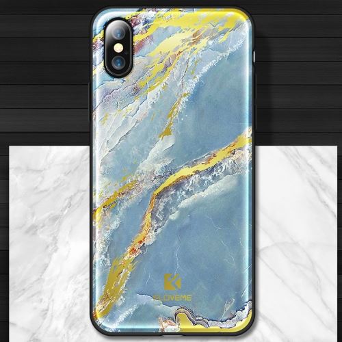 Iphone X / Xs Coque Protection Plastique Marbré Doré Als80531