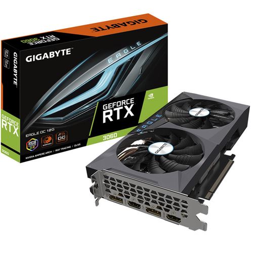 Gigabyte GeForce RTX 3060 EAGLE OC 12G - OC Edition - carte graphique - GF RTX 3060 - 12 Go GDDR6 - PCIe 4.0 x16 - 2 x HDMI 2 x DisplayPort