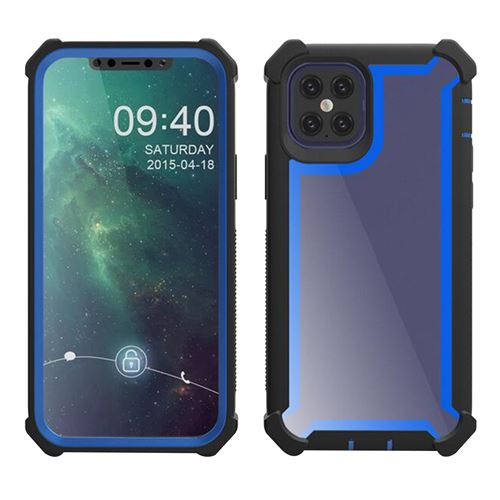 Nouvelle coque avec protection quatre coins pour iPhone 12 Pro Max 6,7” - Bleu