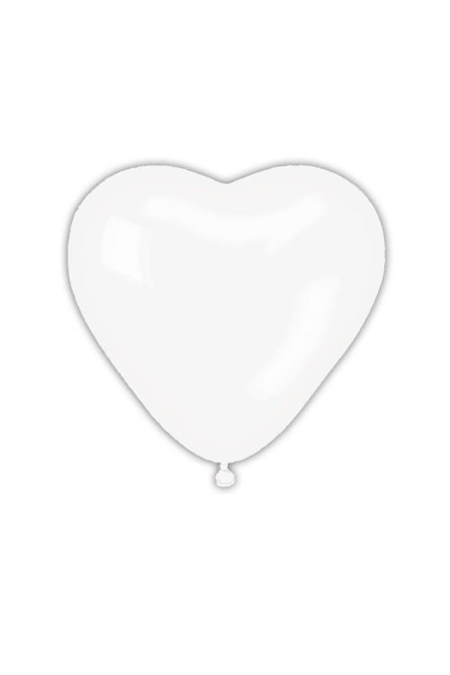 Sachet De 3 Ballons Geants Coeur Blanc Diam. 44cm - Blanc