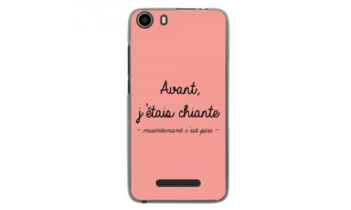 Coque souple pour Wiko Lenny 2 avec impression Motifs Avant, j'étais chiante rose