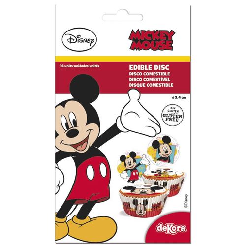 16 mini disques en sucre mickey 