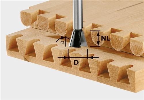 Fraise à Queue D'Aronde Hw avec Queue De 8Mm Festool Hw S8 D13,8/13,5/15° - 490992