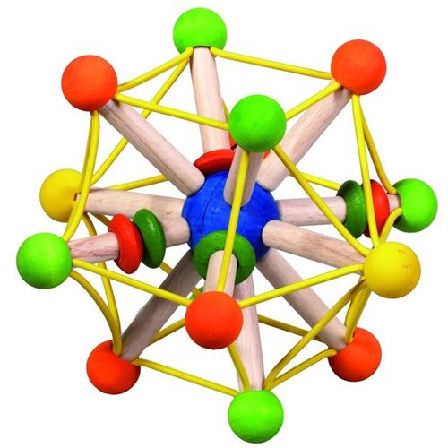 Nic hexagonal bipiramide 17 cm bois multicolore