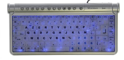 Clavier Compact Minimax Lumineux Grandes Lettres Minimax By Akor Noire, Minimax By Akor, Noire