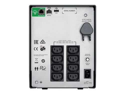 APC Smart-UPS SMC1000IC - Onduleur - CA 220/230/240 V - 600 Watt - 1000 VA - USB - connecteurs de sortie : 8 - noir