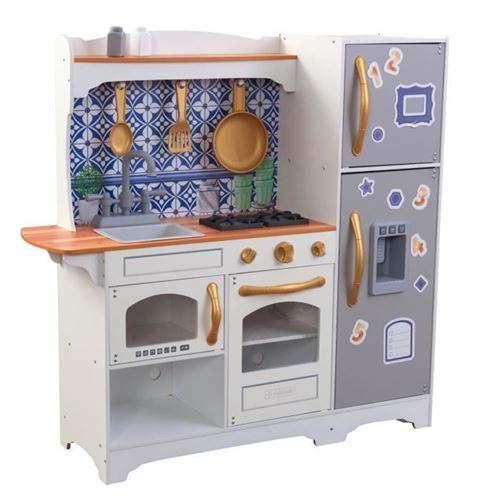 KidKraft - Cuisine en bois Mosaic Magnetic - 53448 - accessoires inclus - portes magnétiques - assemblage EZkraft
