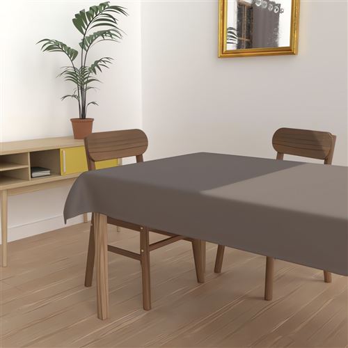 Nappe anti-tâches rectangle 140x300 cm ALIX moka par Soleil d'Ocre