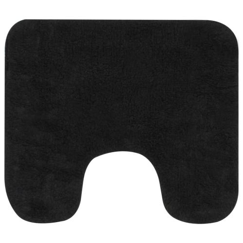 Jeu De Tapis De Salle De Bain 3 Pcs Tissu Anthracite Gris